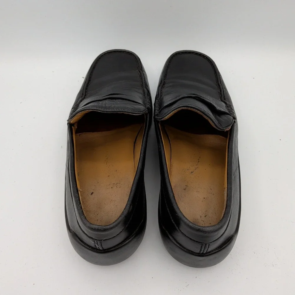 Bally Fisto Mens Black Leather Penny Loafers Size‎ 7.5 D Made in Italy Slip On